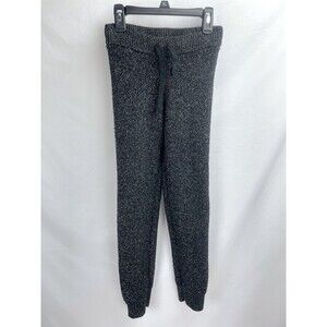 Roots Canada Women XXS Black Gray Sweater Knit Jogger Pants Leisure Drawstring